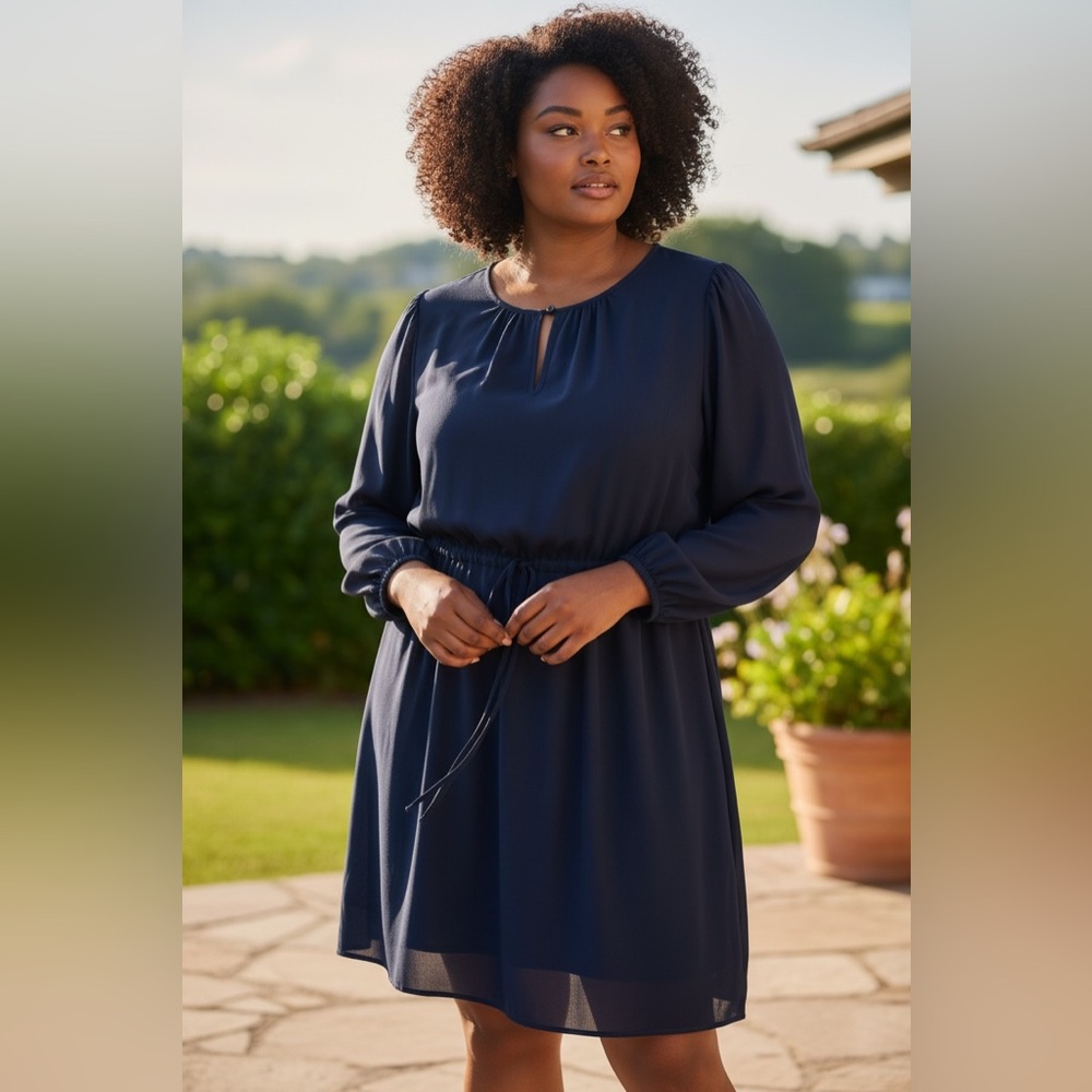 Elegant Navy Blue Women's Dress